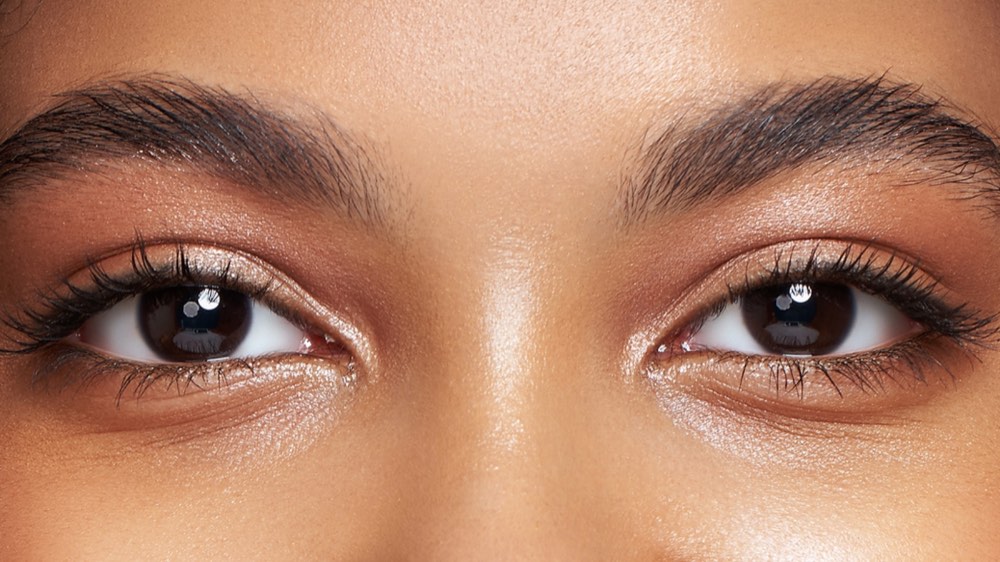 A woman with Beautiful eyes with long eyelashes